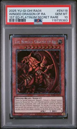 2025 YU-GI-OH! RA04-QUARTER CENTURY STAMPEDE THE WINGED DRAGON OF RA PSA 10 - Image 1