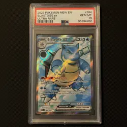 Pokemon Scarlet & Violet 151 Blastoise EX English Card 184/165 PSA 10 GEM MINT - Image 1