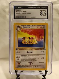 Pokemon TCG Persian Jungle 1st Edition 1999 Vintage Card 42/64 Certified 8.5 CGC - Image 1