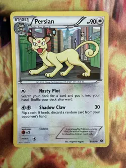 2012 Pokemon PERSIAN Next Destinies COSMOS HOLO Black & White PROMO Card 81/99 - Image 1