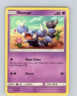 Pokemon TCG Skorupi S&M Ultra Prism 54/156 Regular Common Card NM - Image 1