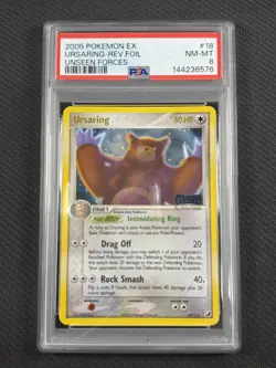 Pokemon Cards PSA 8 NM-MT Ursaring Rev Foil Unseen Forces EX 2005 18/115 - Image 1