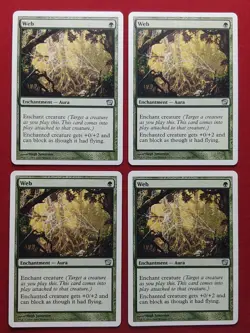MTG 4x Web x4 LP Ninth 9th Edition Magic Playset Green Enchantment - Image 1