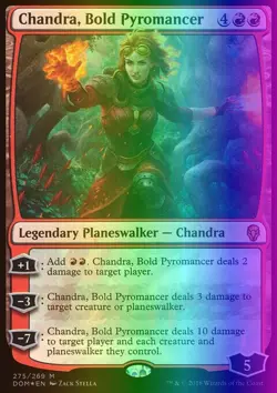 MTG Magic the Gathering Chandra, Bold Pyromancer (275/296) Dominaria NM FOIL - Image 1