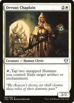 MTG Magic the Gathering Devout Chaplain (87/355) Commander 2020 LP - Image 1