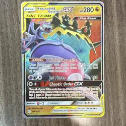 Pokemon Naganadel & Guzzlord GX Ultra Rare TAG TEAM Full Art Holo 158/236 280 HP - Image 1