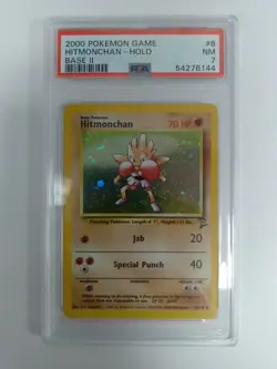 Graded PSA 7 2000 Pokemon Game - Hitmonchan - HOLO Base 2 #8 - Image 1