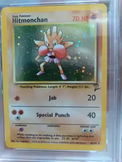 Graded PSA 7 2000 Pokemon Game - Hitmonchan - HOLO Base 2 #8 - Image 2
