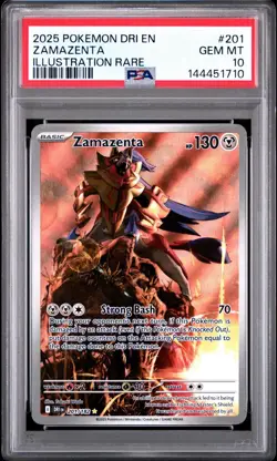 2025 Pokemon Destined Rivals Zamazenta Holo Illustration Rare 201/182 PSA 10 GEM - Image 1