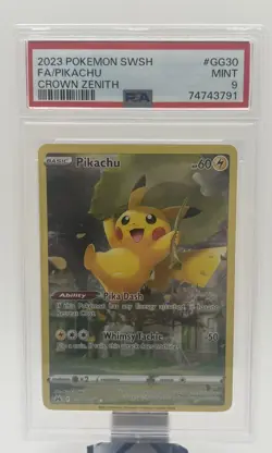Pokemon - Pikachu - Crown Zenith GG - GG30/GG70 - Holo Rare- PSA 9 Mint - Image 1