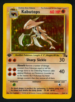 Pokemon Kabutops 1st Edition Fossil 9/62 Holo (LP) - Image 1