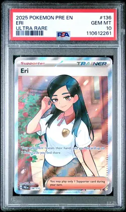 2025 POKEMON PRE EN-PRISMATIC EVOLUTIONS ULTRA RARE #136 ERI PSA 10 - Image 1