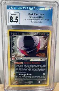 Dark Electrode EX Cgc 8.5 Stamped! Team Rocket Returns 4 Holo Rare Pokemon Psa - Image 1