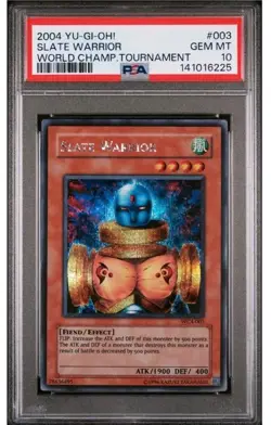 2004 YU-GI-OH! WORLD CHAMPIONSHIP TOURNAMENT #003 SLATE WARRIOR PSA 10 Low POP - Image 1