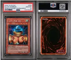 2004 YU-GI-OH! WORLD CHAMPIONSHIP TOURNAMENT #003 SLATE WARRIOR PSA 10 Low POP - Image 2