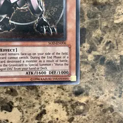 Yugioh Horus The Black Flame Dragon LV4 1st Edition Ultimate SOD-EN006 - Image 5