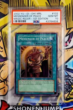 Yu-Gi-Oh! MESSENGER OF PEACE 1st Ed Magic Ruler MRL-102 PSA 10 Super GEM MINT - Image 1
