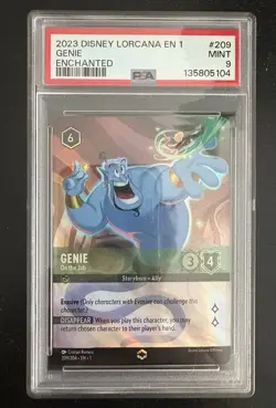 Disney Lorcana The First Chapter Genie On The Job Enchanted Holo 209/204 PSA 9 - Image 1