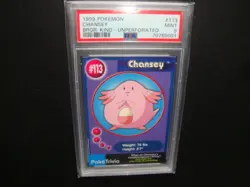 1999 Pokemon Burger King UnPerforated Chansey card # 113 Psa 9 Mint - Image 1