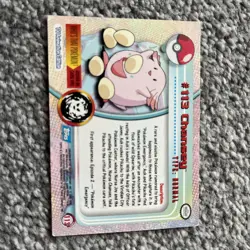 Pokemon Topps Card Chansey #113 TV Animation Edition 2000 - Image 2