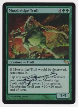Signed FOIL Mossbridge Troll MP Shadowmoor Artist Jeremy Jarvis 2008 MTG Magic! - Image 1
