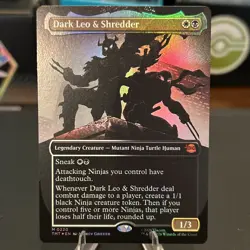 Dark Leo & Shredder Borderless Foil Teenage Mutant Ninja Turtles Mythic 0220 MTG - Image 1