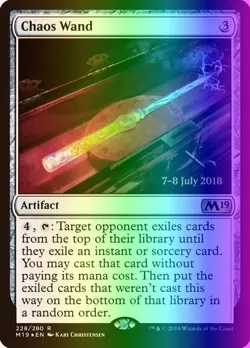 MTG Magic the Gathering Chaos Wand (228s/95) Core Set 2019 Promos LP FOIL - Image 1