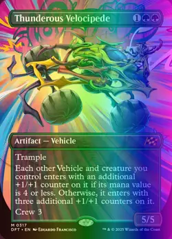 MTG Magic the Gathering Thunderous Velocipede (317/579) Aetherdrift NM FOIL - Image 1