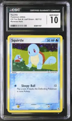 CGC 10 Gem Mint Squirtle EX Fire Red & Leaf Green 82/112 Reverse Holo Pokemon - Image 2