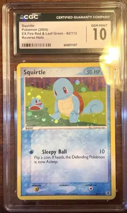 CGC 10 Gem Mint Squirtle EX Fire Red & Leaf Green 82/112 Reverse Holo Pokemon - Image 4