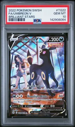 2022 POKEMON SWORD & SHIELD BRILLIANT STARS #TG22 FULL ART/UMBREON V PSA 10 - Image 1