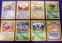 Pokemon Cards Non Holo Rare Base Set Fossil Jungle Lot Of 8 Vintage WOTC MP - Image 1