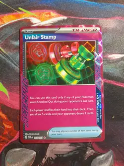 Unfair Stamp 165/167 Pokemon Twilight Masquerade Ace Spec Holo Rare NM - Image 1