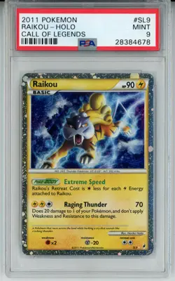 2011 POKEMON CALL OF LEGENDS RAIKOU #SL9 HOLO PSA 9 MINT #28384678 - Image 1