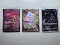 Pokemon TCG 151 UPC Promo Set Mew 053, Mewtwo 052, Metal Mew 205 New Sealed - Image 2