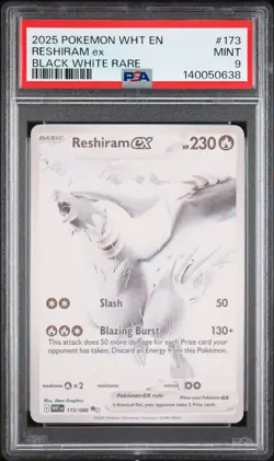 POKEMON RESHIRAM EX WHITE FLARE BLACK WHITE RARE 173/086 RESHIRAM EX PSA 2025 - Image 1