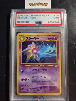 2000 Pokemon Japanese Neo 3 #121 Starmie Holo PSA Mint 9 - Image 1