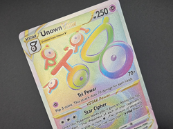 Pokemon TCG Unown Vstar 199/195 Rare Silver Tempest Sword & Shield Rainbow Holo - Image 2