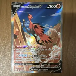 Pokemon Galarian Zapdos V 174/198 Chilling Reign Full Art Ultra Rare Holo Card - Image 1