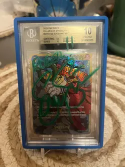 ONE PIECE SOGEKING OP03 122 FULL ART OP03-122 bgs 10 signed by voice actor - Image 1
