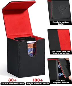 ZLCA Card Deck Box Fits YuGiOh TCG, Card Storage Box with Dividers Holds 100+ Sl - Image 4