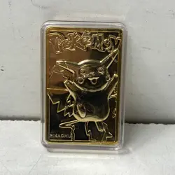 1999 Burger King Pokemon Pikachu 23K Gold-Plated Trading Card With Pokeball - Image 3