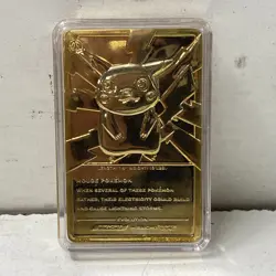 1999 Burger King Pokemon Pikachu 23K Gold-Plated Trading Card With Pokeball - Image 4