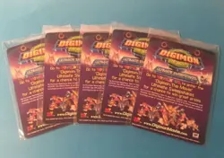 Digimon : The Movie - (5) Rare Promo DIGI-BATTLE Card Factory Sealed Packs - Image 2