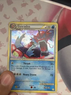 Pokemon Gyarados HeartGold SoulSilver 123/123 Shiny Holo Card Red - - Image 1