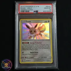 Shiny Eevee HOLO RARE SV41/SV94 (PSA 10 GEM MINT) Hidden Fates Pokemon Cards - Image 1