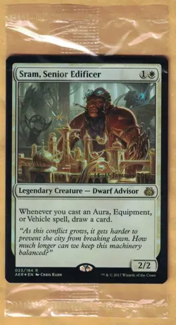 Prerelease Foil - Sram, Senior Edificer (Aether Revolt, Rare) MTG Sealed - Image 1