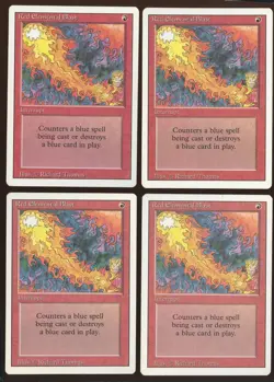 4x Red Elemental Blast Common Pl Revised 3rd Edition Playset Magic the Gathering - Image 1