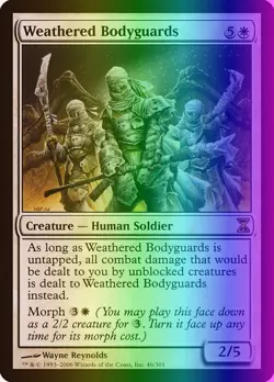 MTG Magic the Gathering Weathered Bodyguards (46/301) Time Spiral MP FOIL - Image 1