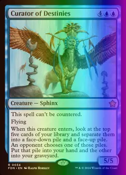 MTG Magic the Gathering Curator of Destinies (34/789) Foundations NM FOIL - Image 1
